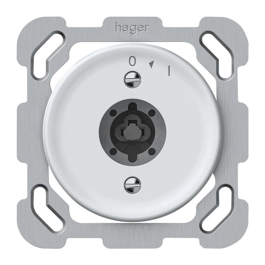 Poussoir pivotant ENC origin sans cylindre 1P 0<1 10A 230V 77×77mm blanc