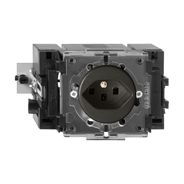 EB-Steckdose FH T23 schwarz 49…69mm, mit Steckklemmen