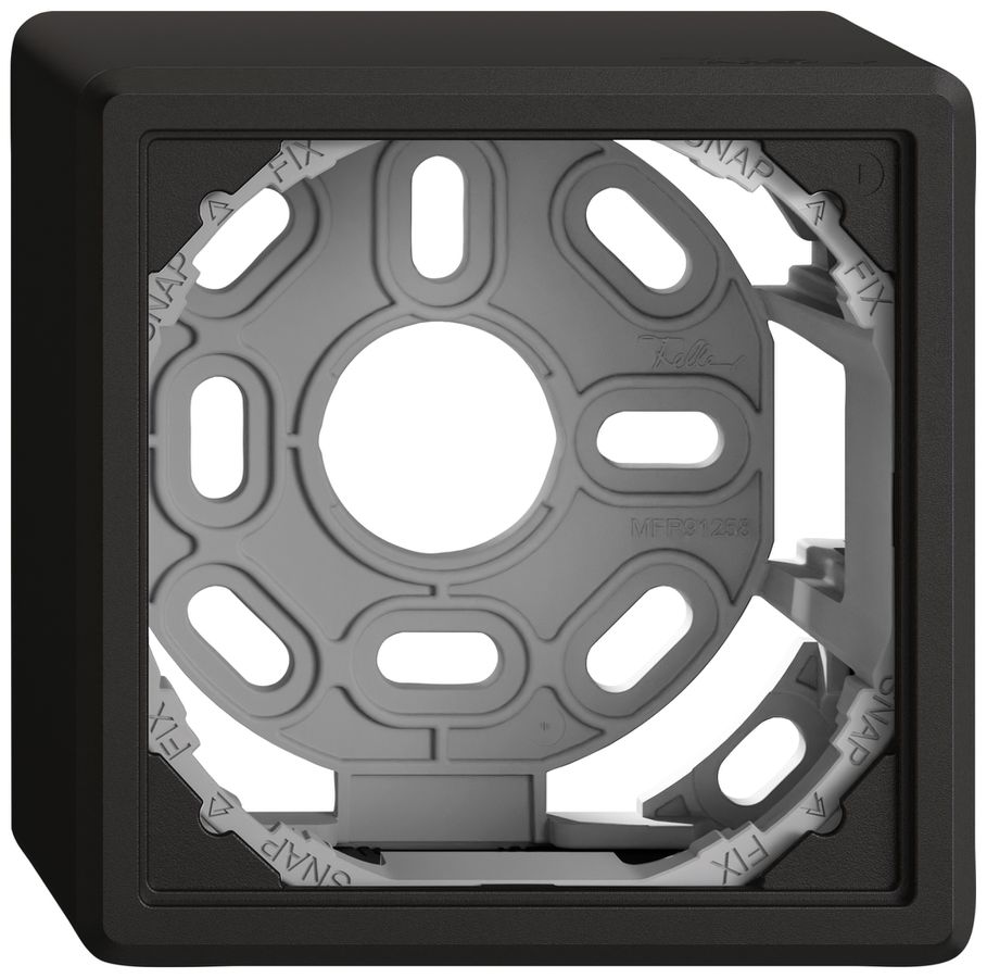 AP-Kappe EDIZIO.liv SNAPFIX® mit Befestigungsbügel für 1 Apparat schwarz