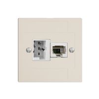 UP-Anschlussdose 1×TT,1×RJ45/u 4P EDIZIOdue crema, ITplus ITM