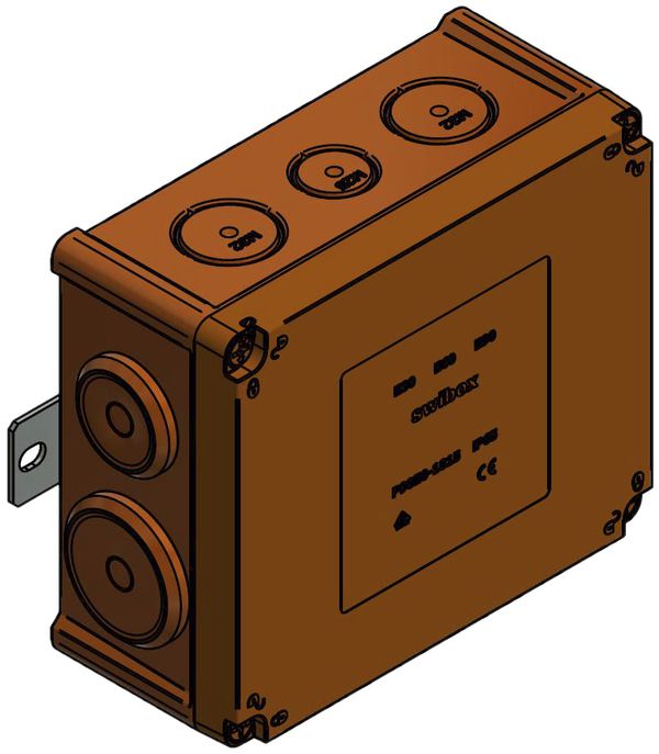 AP-Durchgangsdose Swibox P90E0 E30-E90 IP65 175×150×80mm (5×2)×16mm² or