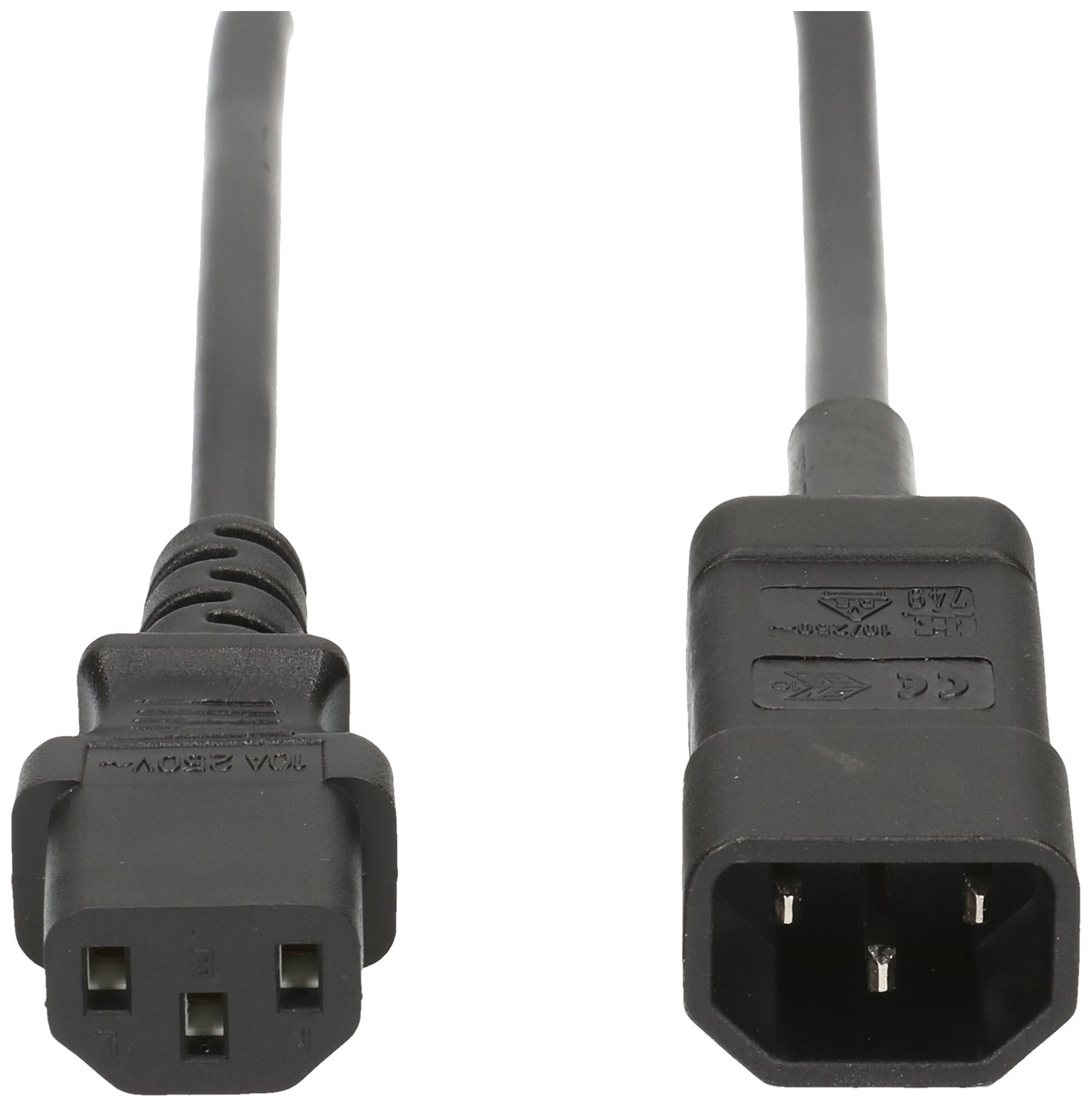 Câble d'appareils MH PVC 10A 230V 3×1mm² C14/C13 3m noir