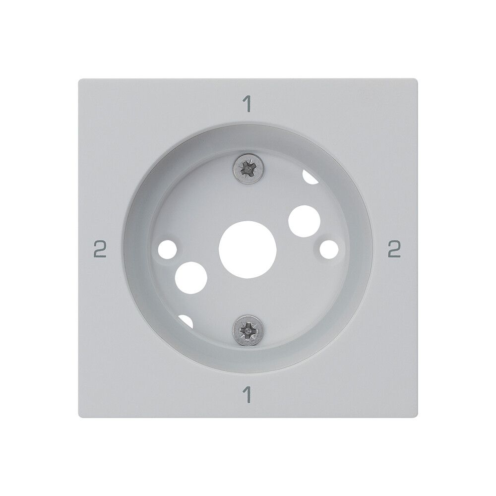 Placca frontale kallysto 2-1-2-1 60×60mm interruttore rotativo S3 grigio chiaro