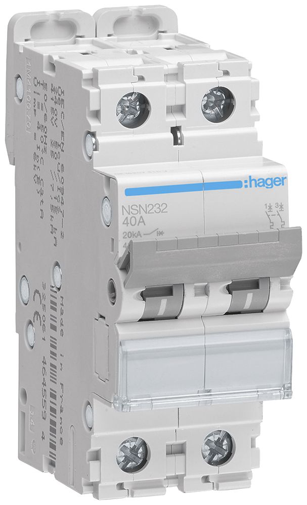 Leitungsschutzschalter Hager MCB 2P 415V Typ D 32A Icu 25kA 2TE