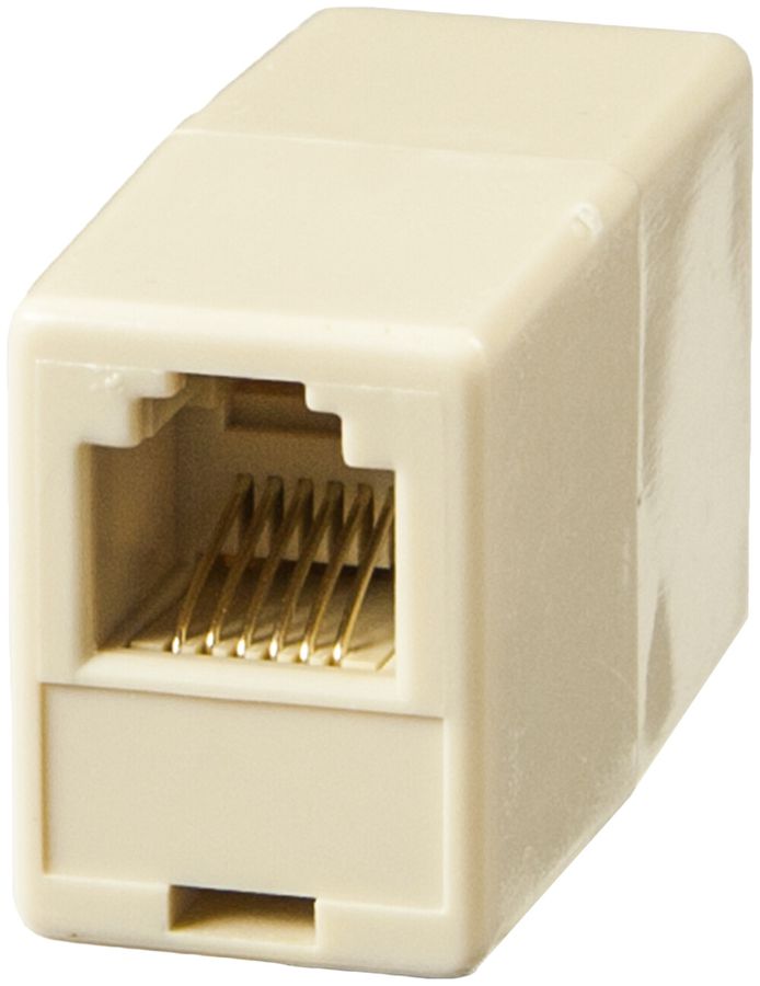Adattatore f-f 2×RJ12 1:1 6P4C non schermato, bianco