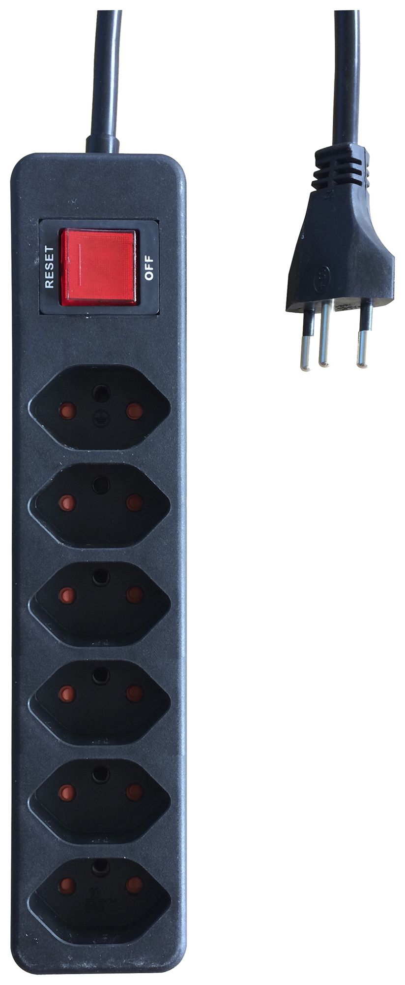 Presa multipla ELBRO 6×T13 10A 2300W 3m nero IP20