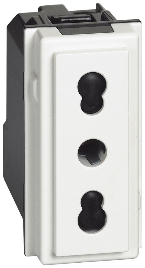 Prise Living Now standard italien 1 module 16A blanc