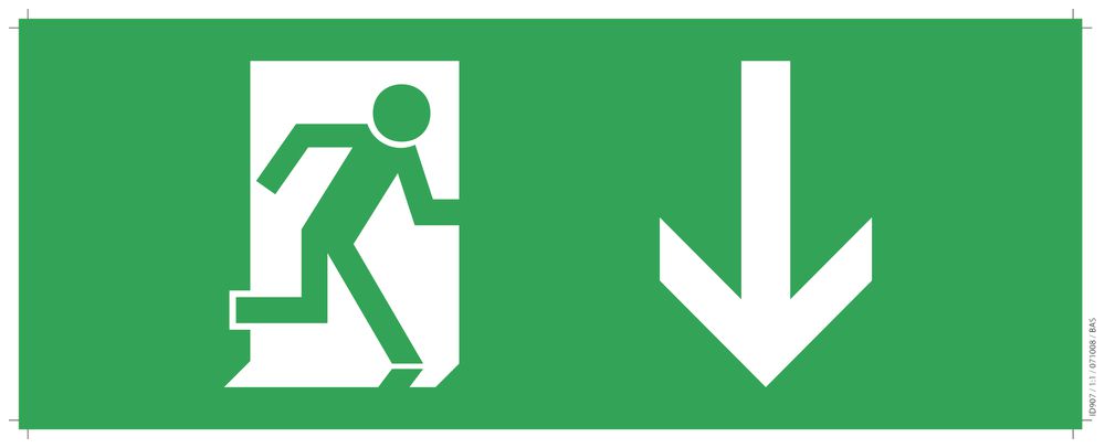 Piktogramm Rettungsweg nach unten, für CFE 8 und CFE 9-11