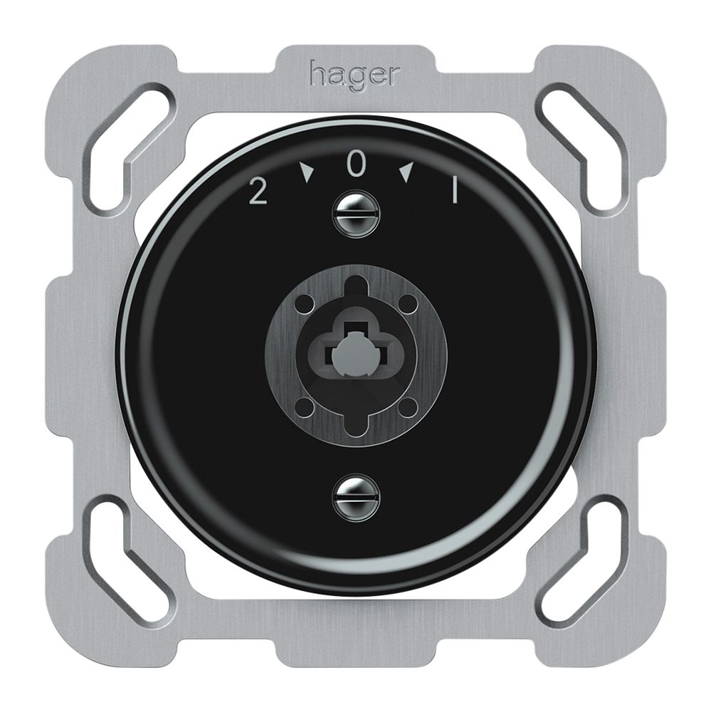 Poussoir pivotant ENC origin sans cylindre 1P 2>0<1 10A 230V 77×77mm noir