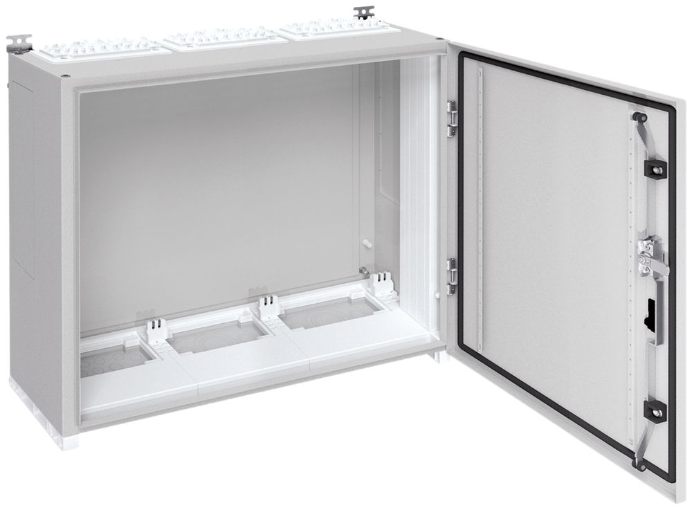 Wandschrank Hager univers mit Volltür SK I IP55 800×800×275mm RAL 7035