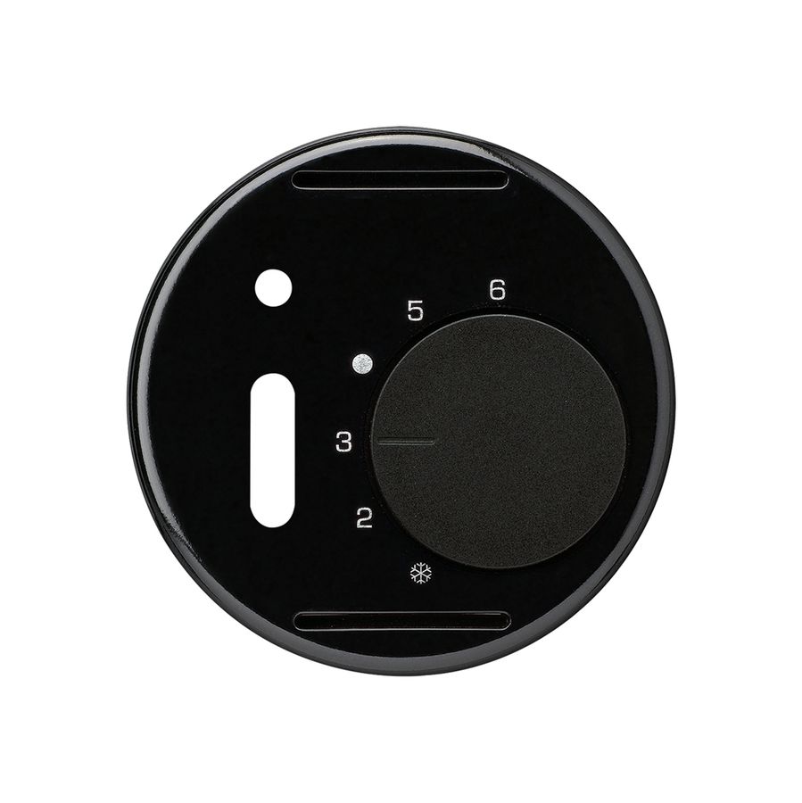 Disque frontal ENC BASICO noir pour thermostat d'ambiance avec interrupteur