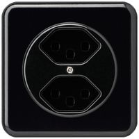 UP-Steckdose basico 2×Typ 23 schwarz mit Steckklemmen