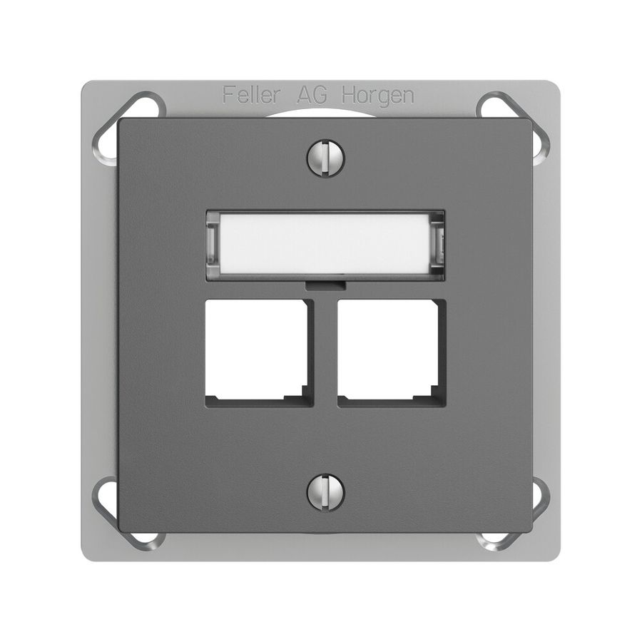 EB-Montageset S-One EDIZIOdue FM.TE für 2×RJ45 gerade, dunkelgrau
