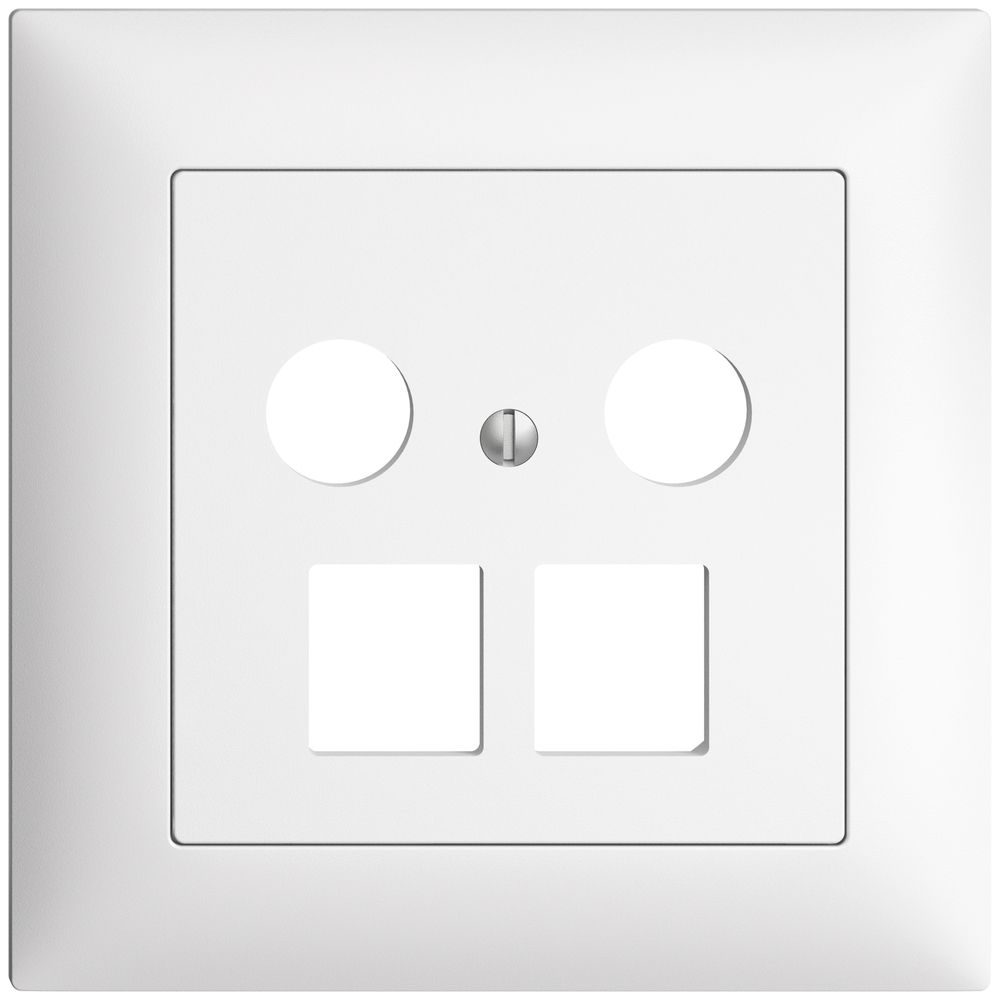 UP-Abdeckset EDIZIOdue FMI, f.Multimediadose 5…2000MHz, f.2×RJ45 Keystone weiss