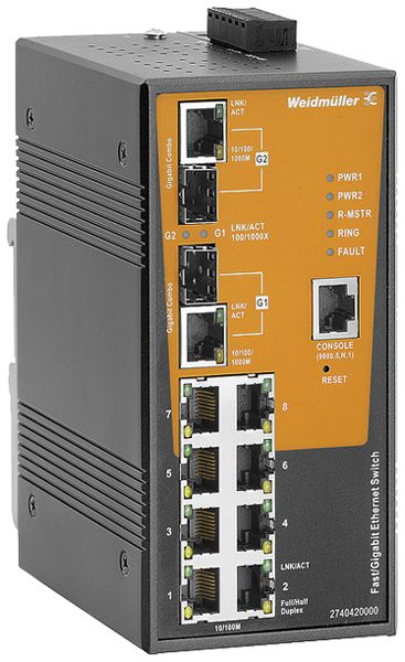 Switch WM IE-SW-AL10M-8TX-2GC, 8×RJ45 FE+2×RJ45/SFP GbE managed