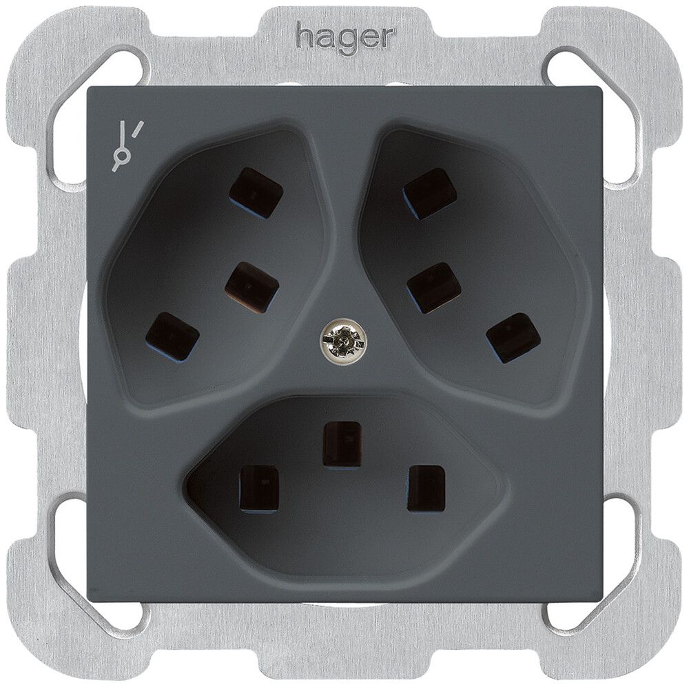 Presa INC Hager kallysto 3×T23 1×S B antracite