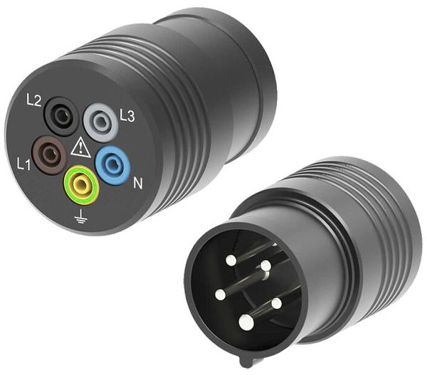 Messadapter CEE-Stecker ELBRO 32A IP20 5L 415V/CAT IV Ø71×117mm