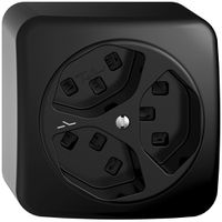 Presa AP 3×T23 Feller STANDARDdue QX54, 1×separato, morsetti a innesto, nero