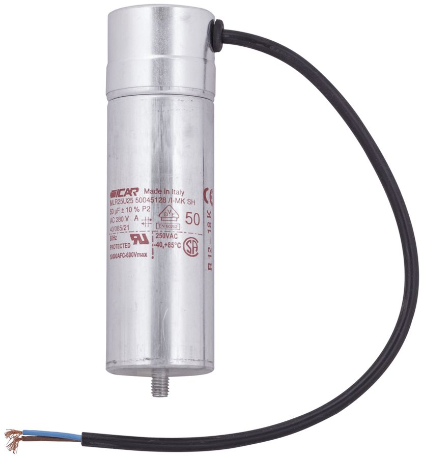 Kondensator ICAR MLR25U2550045128/I-C 50µF 400V für Anlass Ø45×128mm