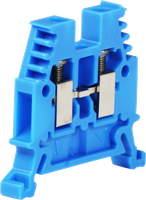 Durchgangs-Reihenklemme Woertz 0.5…4mm² 32A 1000V Schraubanschluss 2×1 TH35 blau