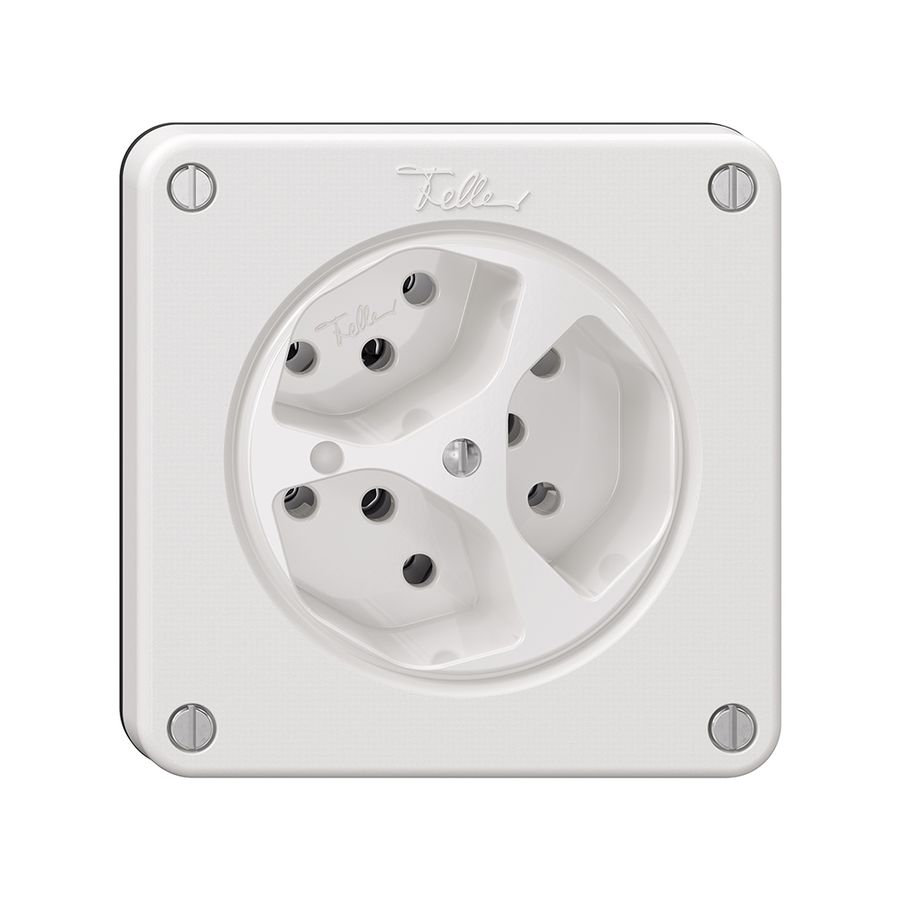 Prise NEVO, 3×T13, a.LED, blanc