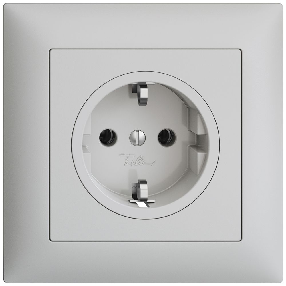 UP-Steckdose Feller EDIZIOdue Schuko 16A 230V 88×88mm hellgrau