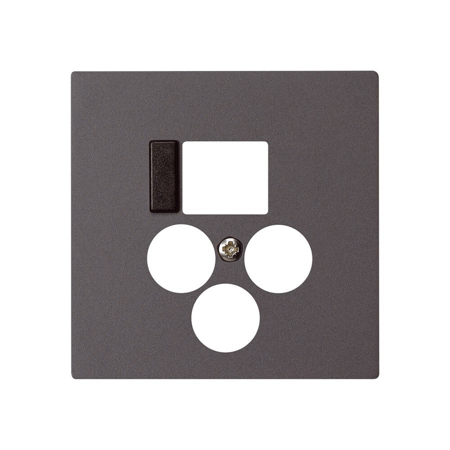 Placca frontale 3×coas+1×RJ45 kallysto multimedia R&M antracite