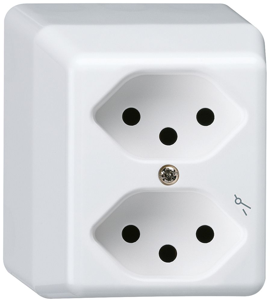 AP-Steckdose basico 2×Typ 13/1S weiss