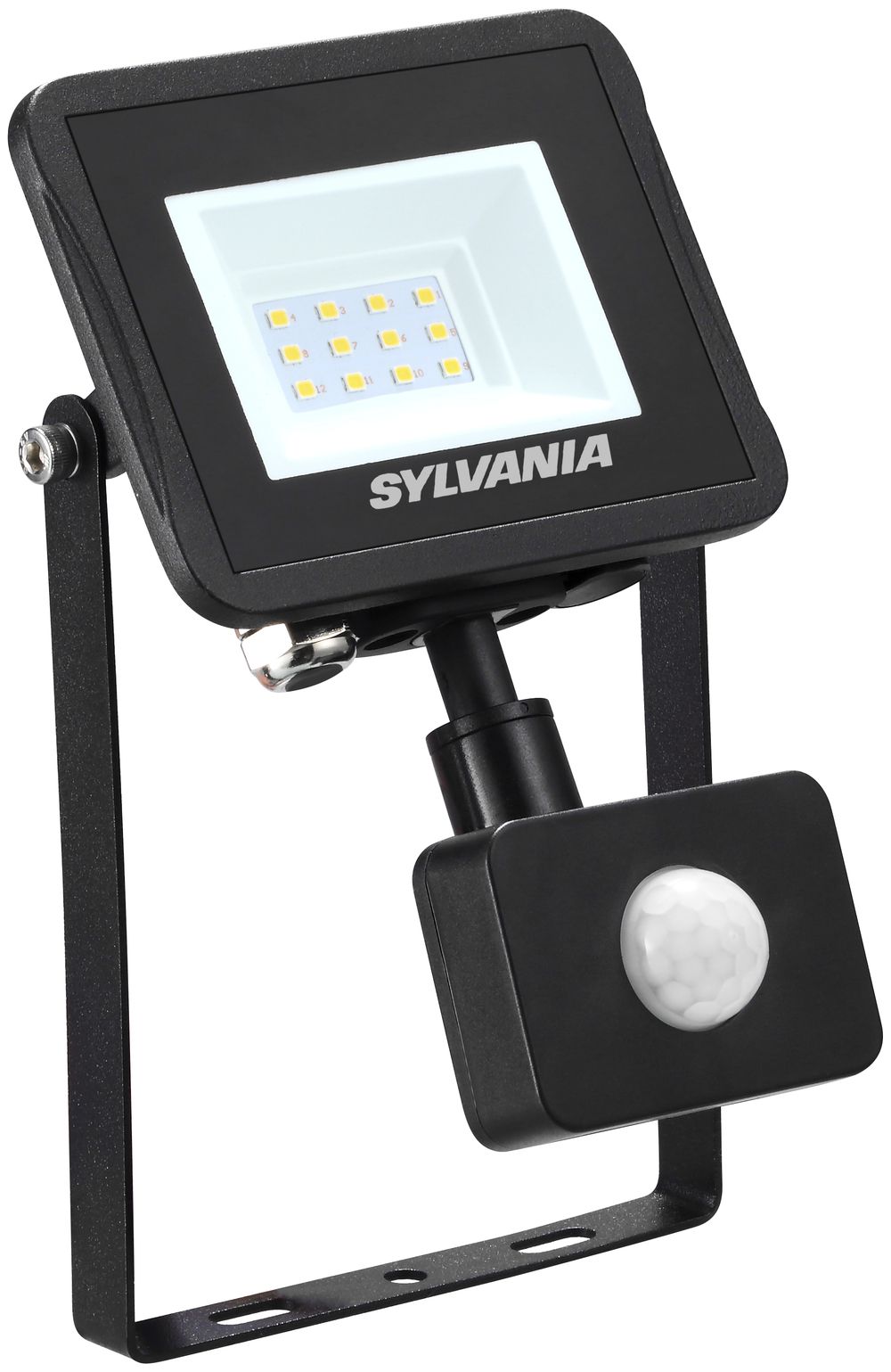 Proiettore LED START Flod Flat IP54 PIR 10W 950lm 830 nero
