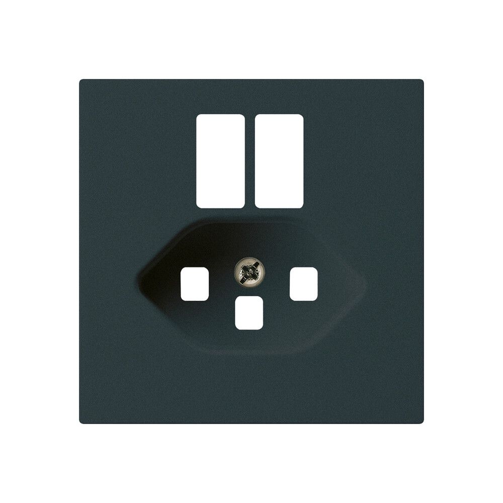 Placca frontale kallysto per presa 2×USB & T23 nero