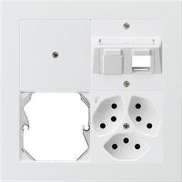 Combinaison ENC KLI 2×2, Obturateur + 2xRJ45 +Place vide+3xT13 bc