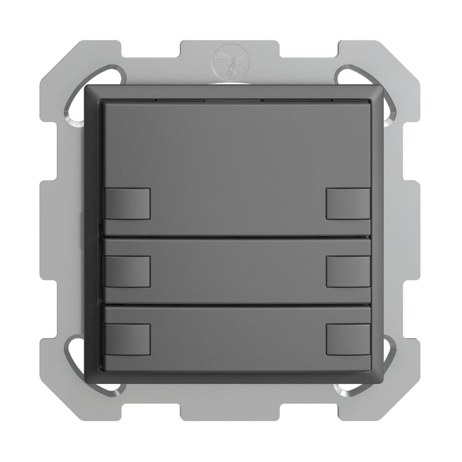 UP-KNX-Taster RGB EDUE, 250mW, o.LED, 3×Taste, 2×Tastenb., dgu