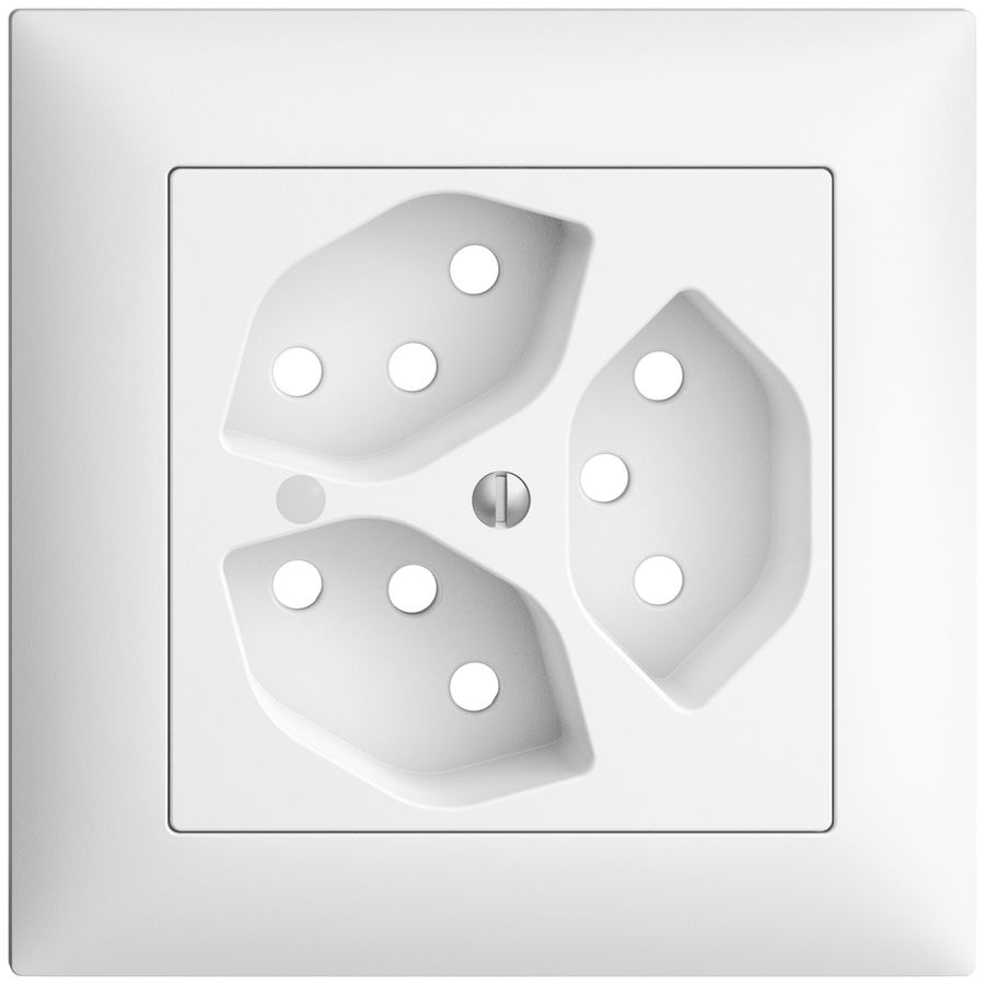 UP-Frontset EDIZIOdue weiss 88×88mm 3×T13 mit Linse