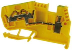 Durchgangs-Reihenklemme Woertz 0.5…4mm² 32A 800V Schraub.Federzug.2×1 TH35 gn/gb