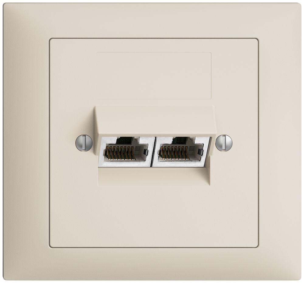 EB-Dose 2×RJ45/s 8P getr. EDIZIOdue crema ITplus