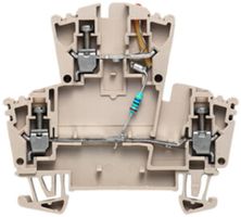 Mehrstock-Reihenklemme Weidmüller WDK LD RT 24VDC +- Schraub.2.5mm² beige