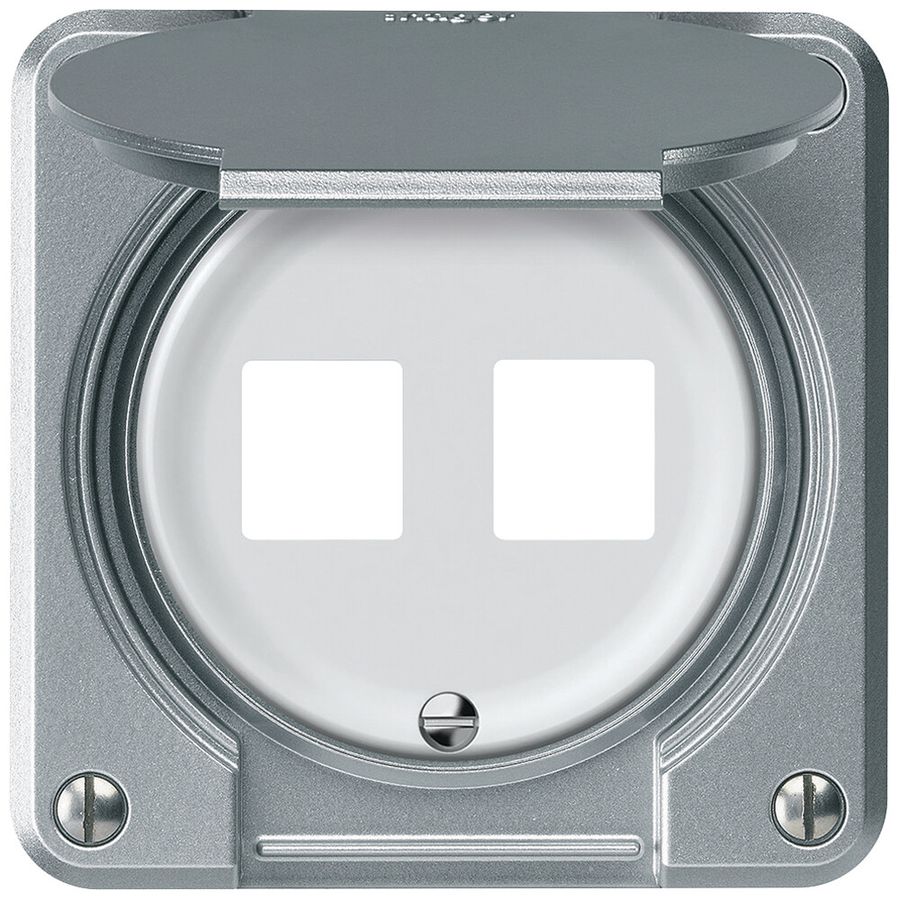 UP-Montageset robusto gerade für 2 Buchsen 86×86mm Aluminium