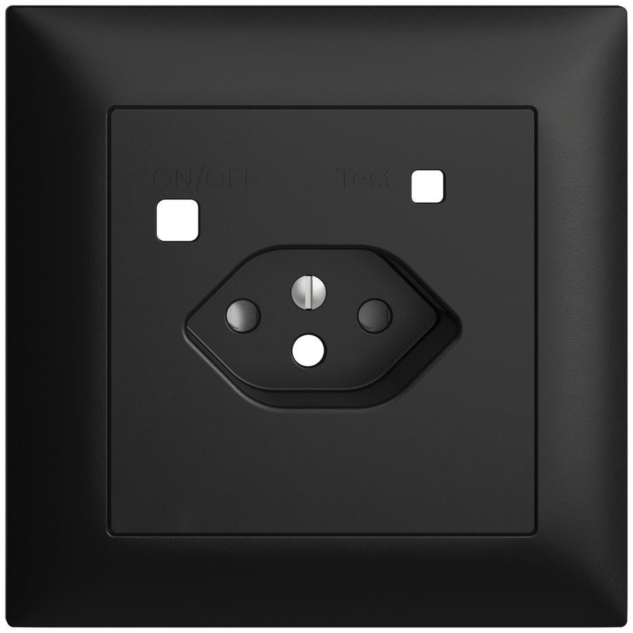 Kit frontale EDIZIOdue per presa FI FMI, T13, shutter, nero