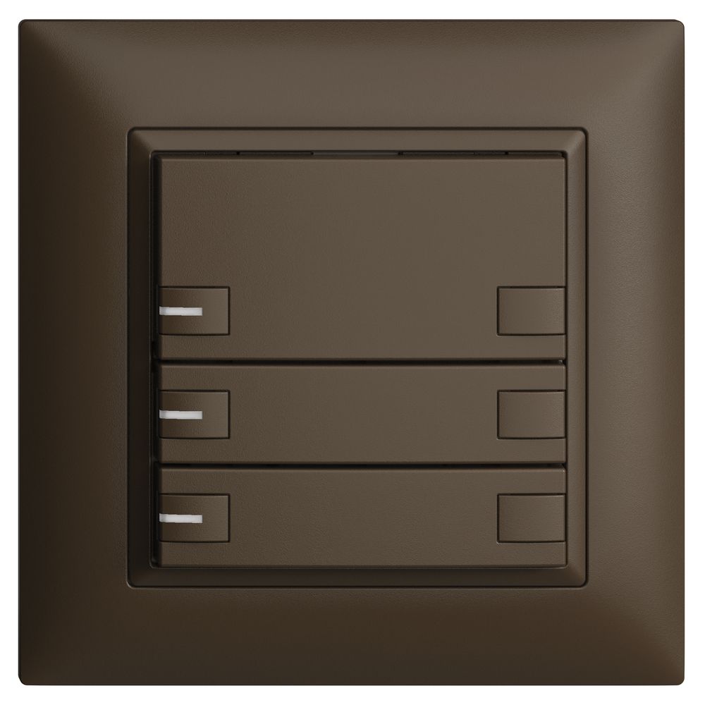 UP-KNX-Taster RGB EDUE FMI, 250mW, m.RGB-LED, 3×Taste, 2×Tastenb., cof