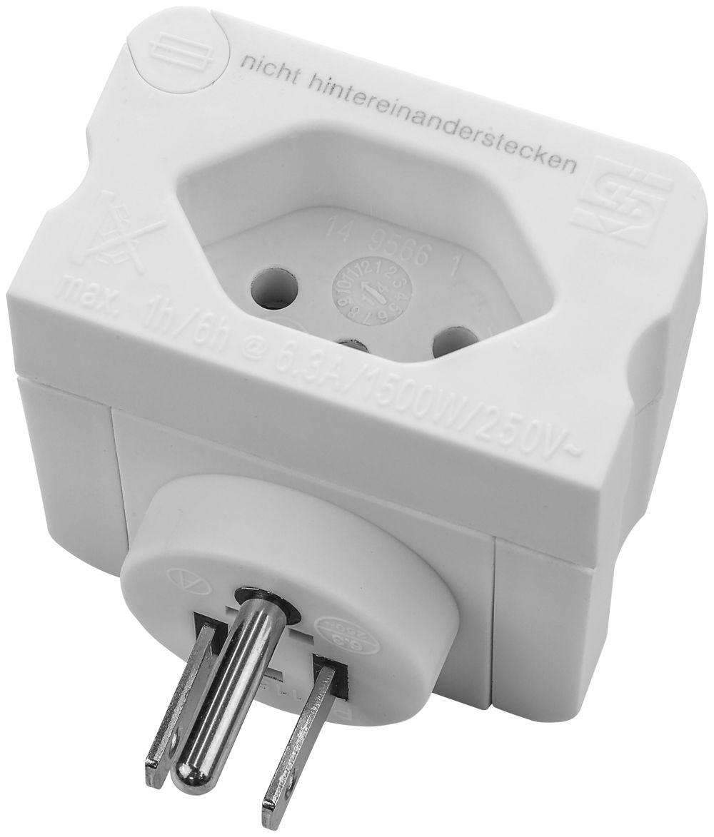 Adapter STEKO T13 Kupplung Stecker USA weiss 6.3A 250V