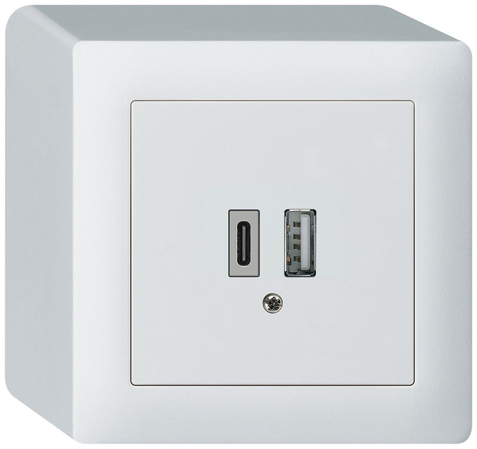 Prise de charge USB AP kallysto 18W PD 1×type A 1×type C blanc