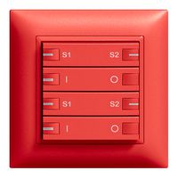 Poussoir ENC ZEP ON-OFF scène 2c/4t avec LED EDIZIOdue berry