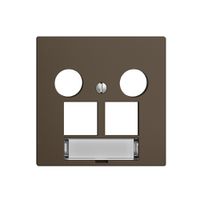 Abdeckset Edue F, f.EASYNET-Multimediadose 5…2000MHz, f.2×RJ45 S-One, coffee