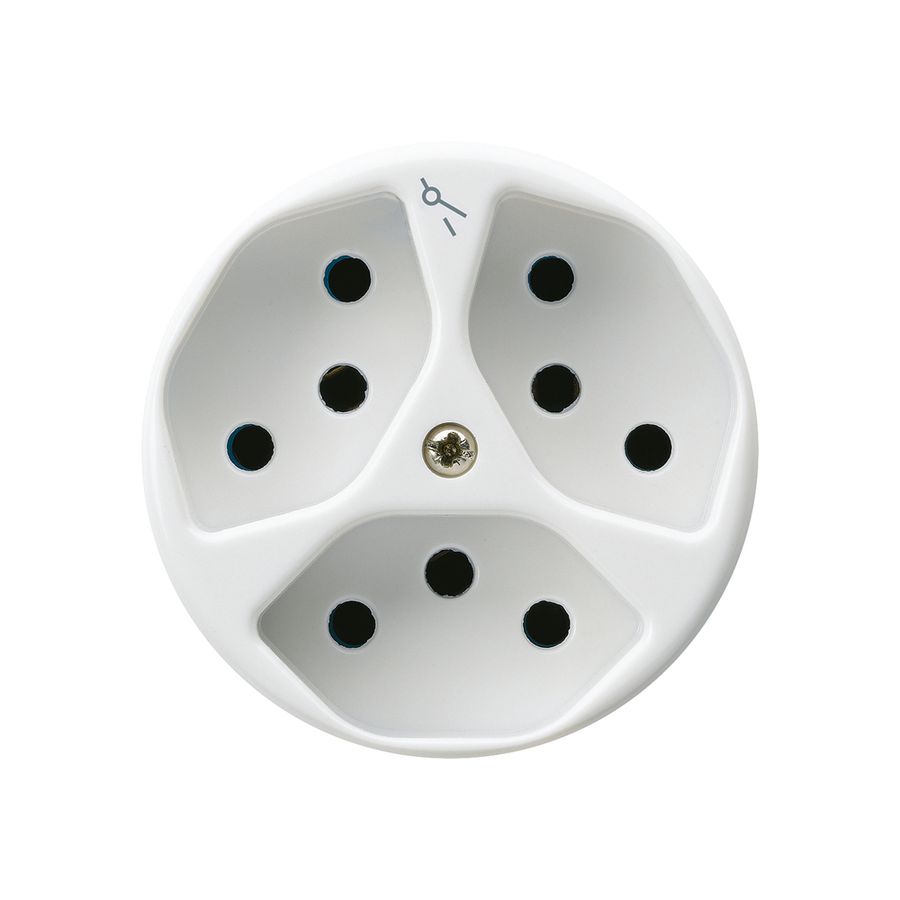 Einsatz zu Steckdose basico 3×Typ 13/1 weiss mit Kinderschutz