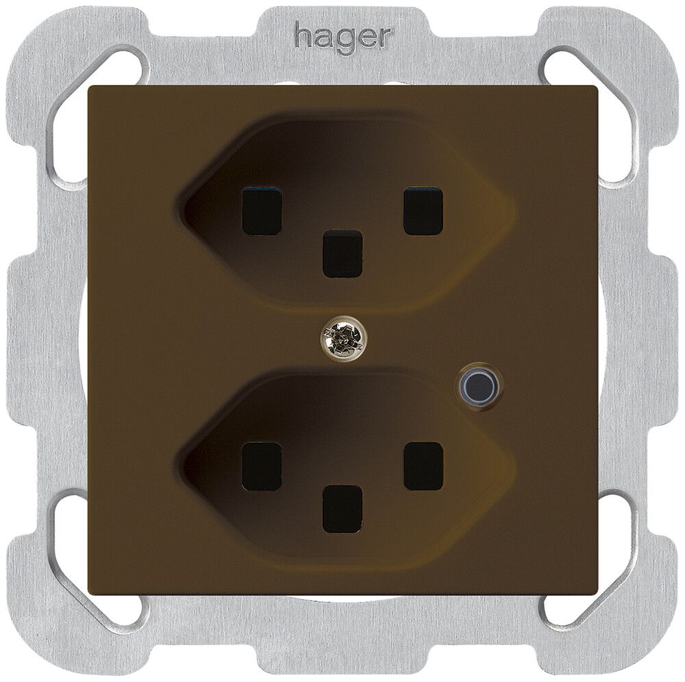 Presa INC Hager kallysto 2×T23 illuminato B marrone