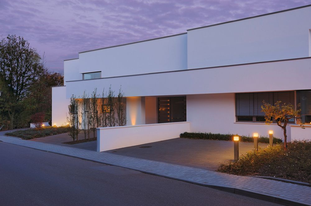 Borne lumineuse SQUARE POLE 90 E27 20W IP44 acier fin