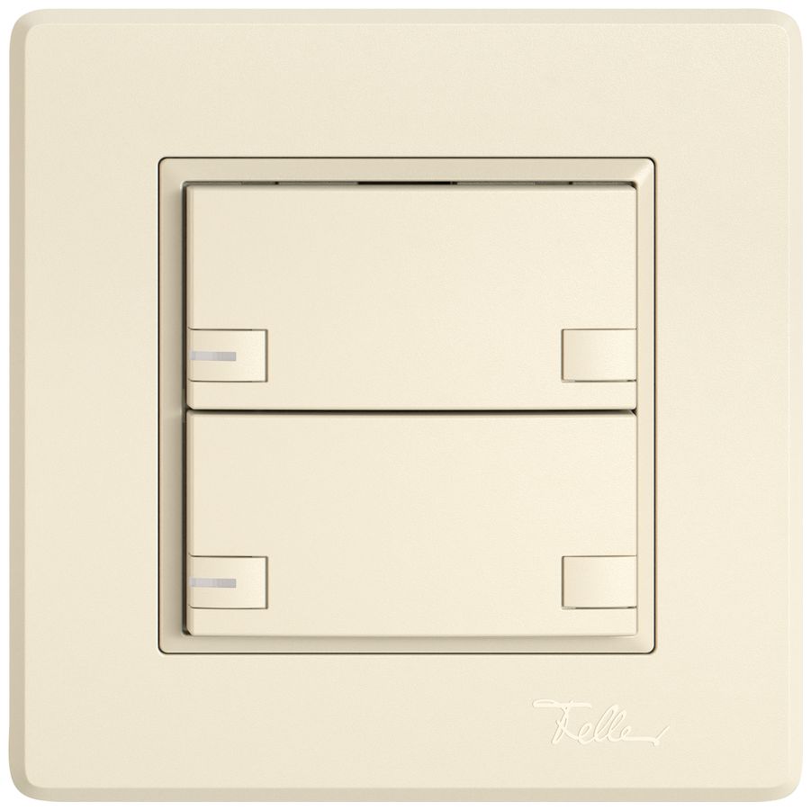 Poussoir KNX RGB ENC EDIZIO.liv SNAPFIX® capteur temp.RGB-LED 2× comm.2T cr