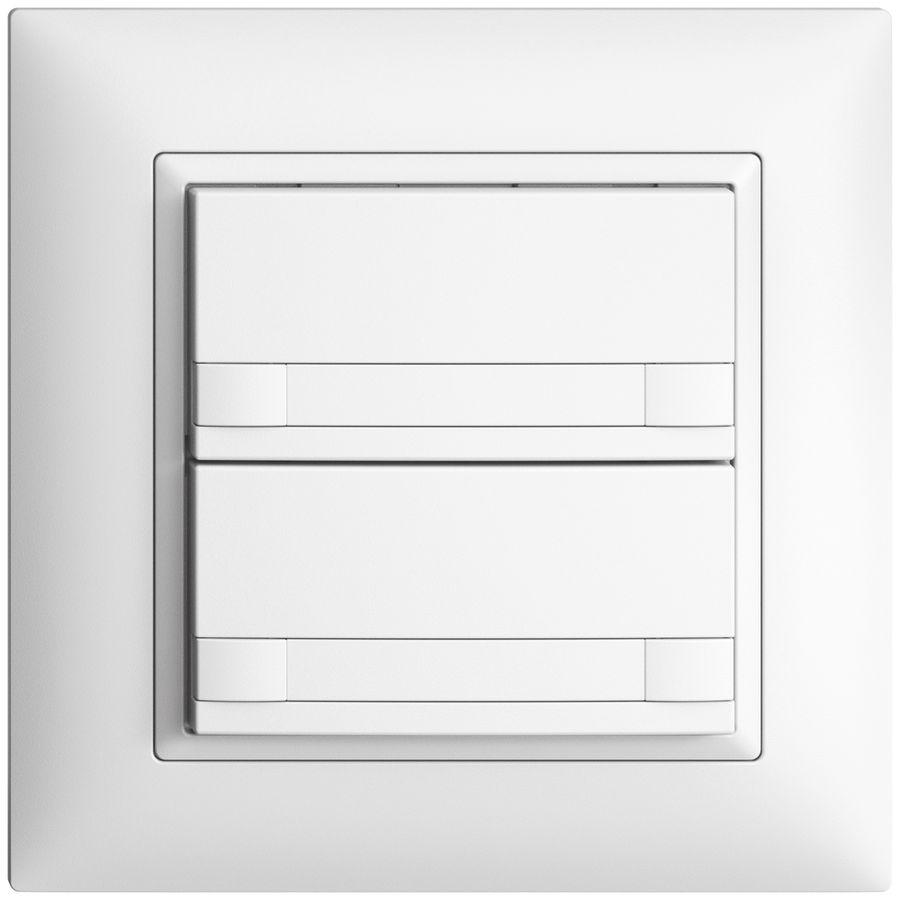 Poussoir ENC KNX 2× EDIZIOdue colore blanc RGB sans LED avec insert papier