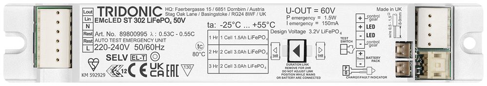 Notlichtmodul Tridonic EMcLED302 1.5W 50V 1…3h LED ST