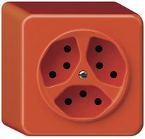 AP-Steckdose origin 3×Typ 13 10A 230V 88×88×54mm orange
